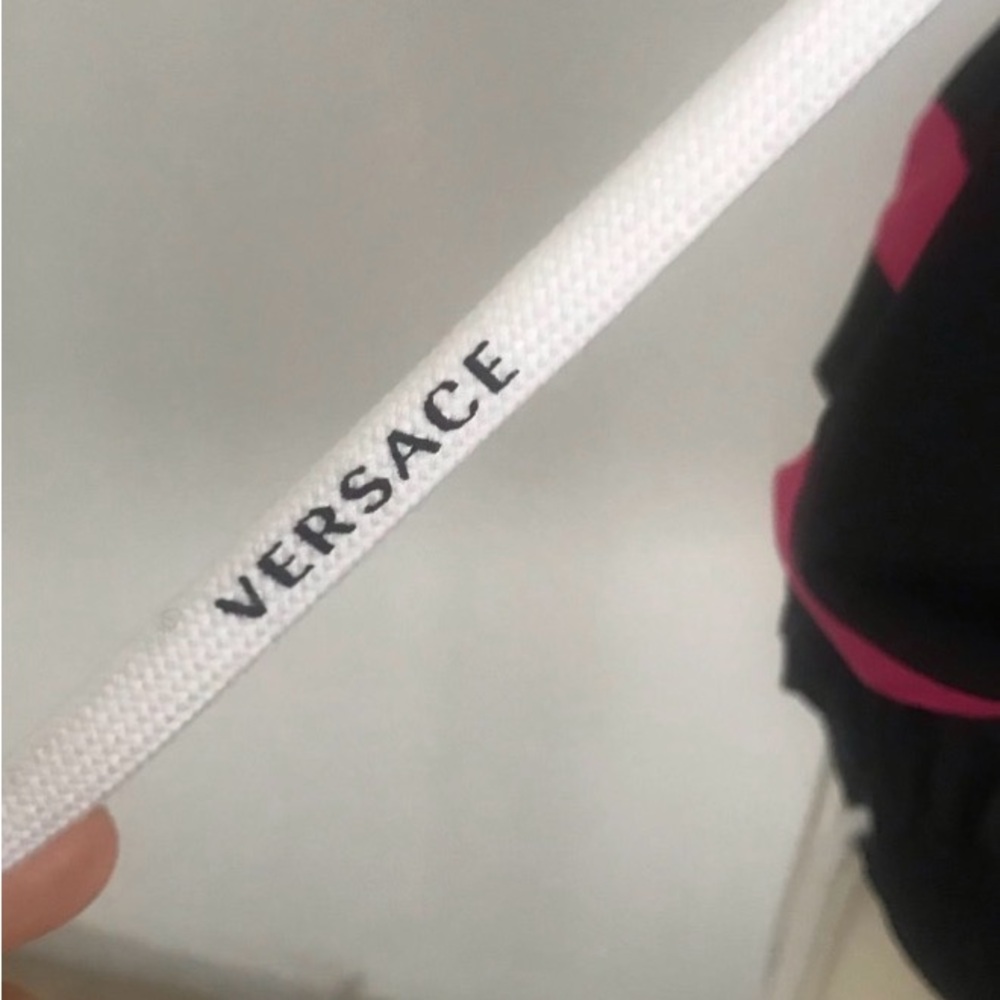Versace Blue and White Logo Patch Sleeve